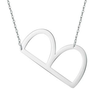 Hanging sideways letter B necklace
